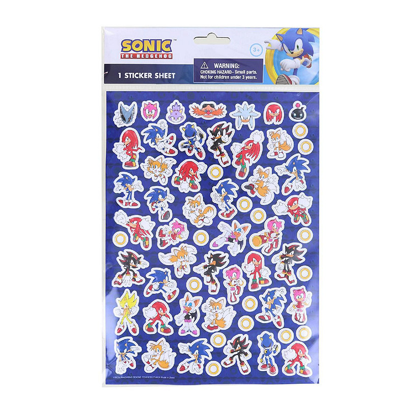 Sonic the Hedgehog Raised Sticker Sheet Image