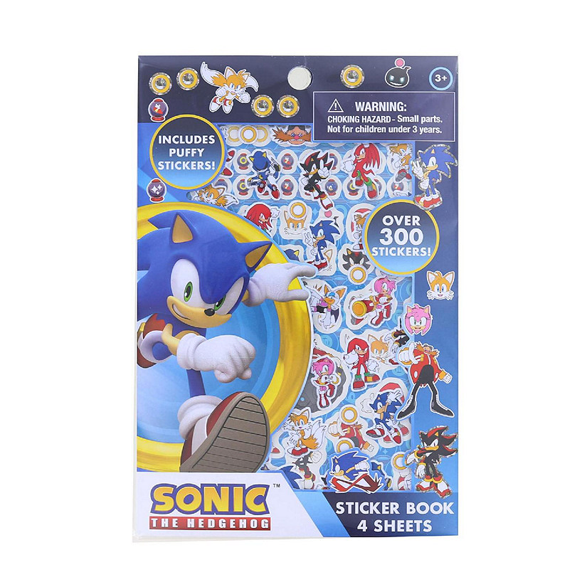 Sonic the Hedgehog Sticker Book  4 Sheets  Over 300 Stickers Image