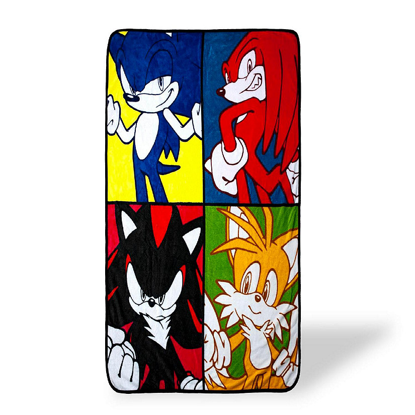 Sonic The Hedgehog Warhol Fleece Throw Blanket  45 x 60 Inch Cozy Blanket Image