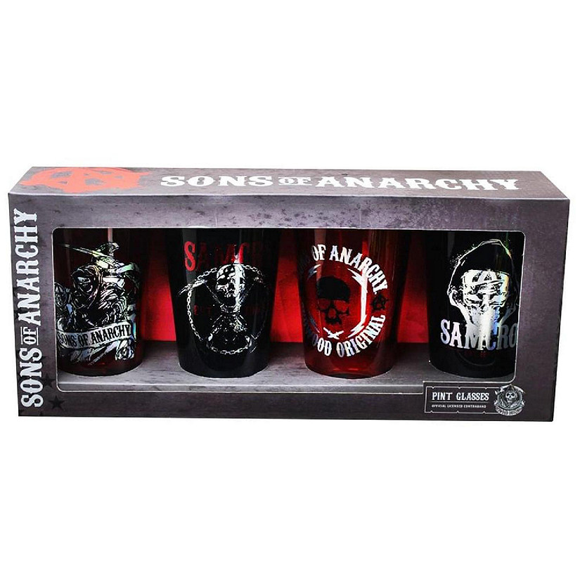 Sons of Anarchy Foil Print Pint Glasses, Set of 4 Image