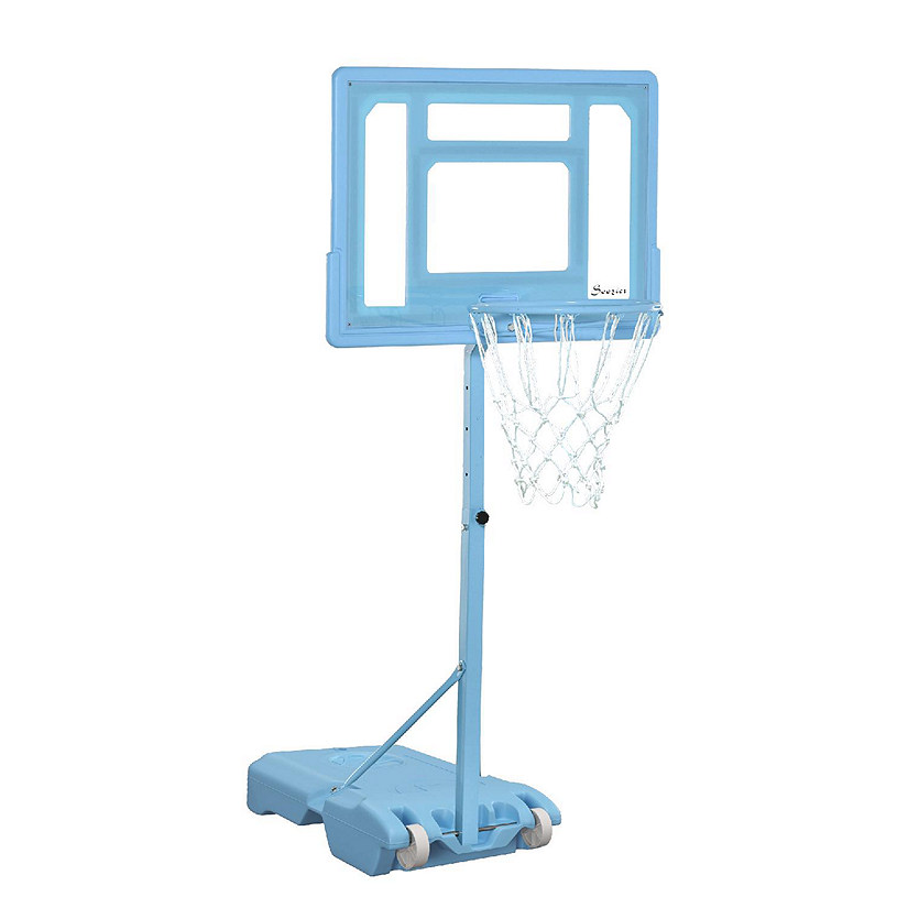 Soozier Pool Side Portable Basketball Hoop System Stand Goal with Height Adjustable 3FT 4FT 32'' Backboard Image