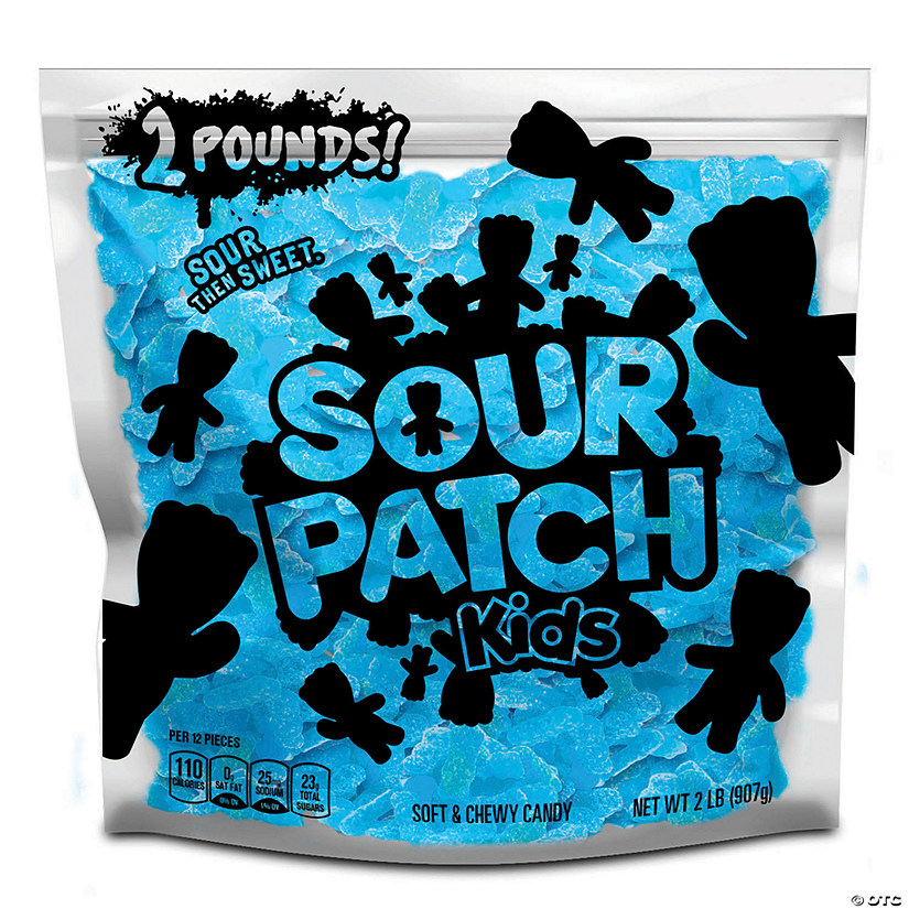 SOUR PATCH KIDS Blue Raspberry Soft & Chewy Candy, Just Blue (2 LB Party Size Bag) Image