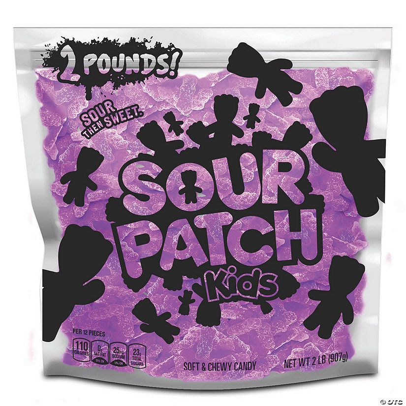 SOUR PATCH KIDS Grape Soft & Chewy Candy, Just Purple (2 LB Party Size Bag) Image
