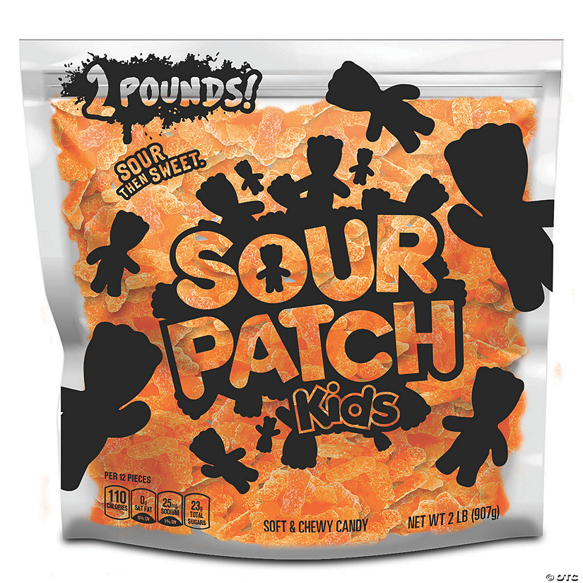 SOUR PATCH KIDS Orange Soft & Chewy Candy, Just Orange (2 LB Party Size Bag) Image