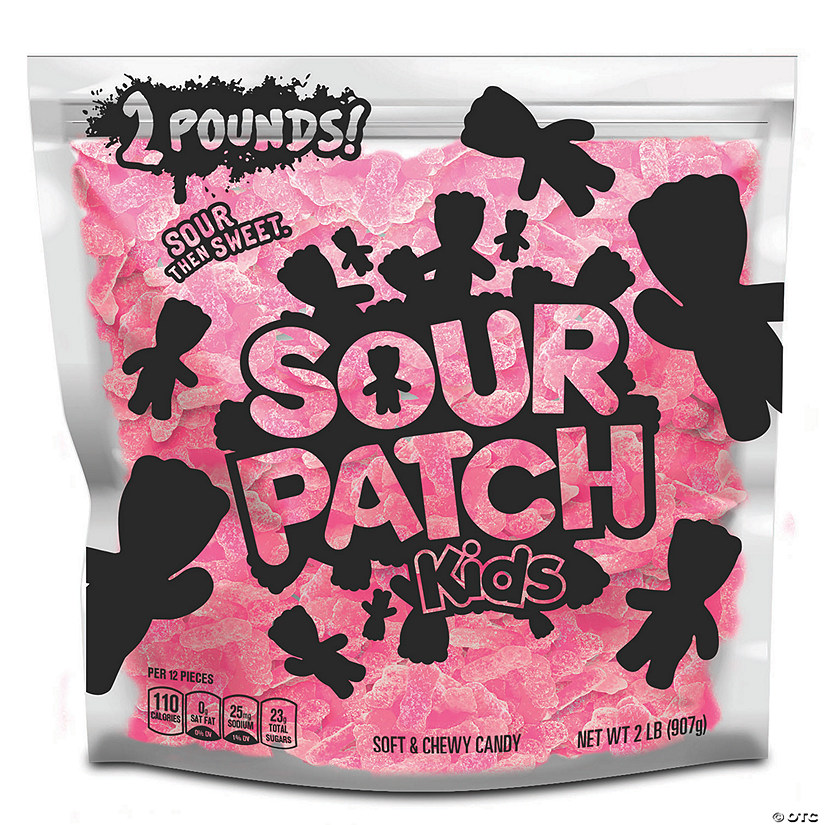 SOUR PATCH KIDS Pink Strawberry Soft & Chewy Candy, Just Pink (2 LB Party Size Bag) Image