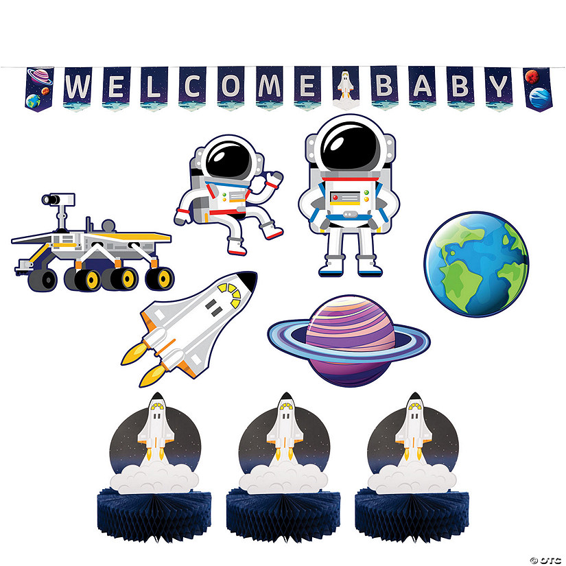 Space Baby Shower Decorating Kit - 10 Pc. Image