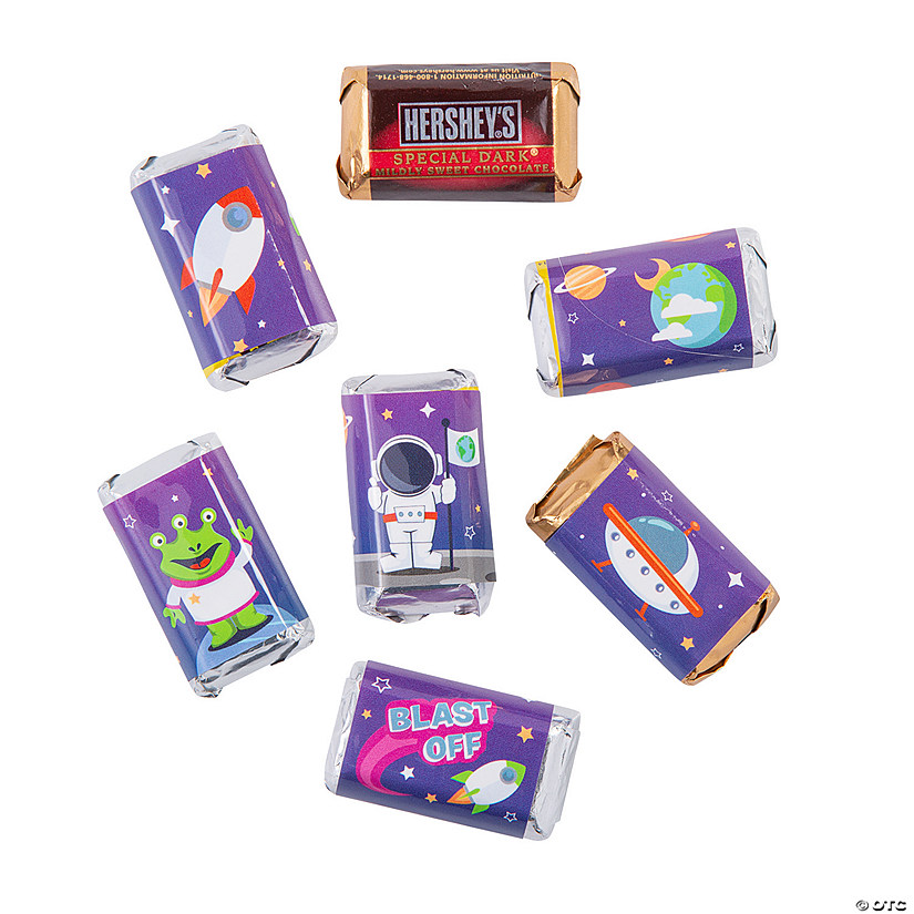 Space Mini Candy Bar Sticker Labels - 24 Pc. Image