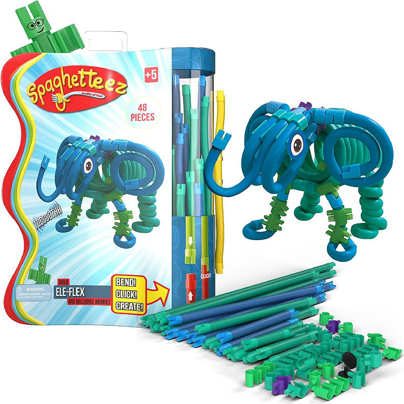 Spaghetteez Ele-Flex - Creative and Connectable Elephant Toy for Children - Flexible, Bendable Construction Set Image