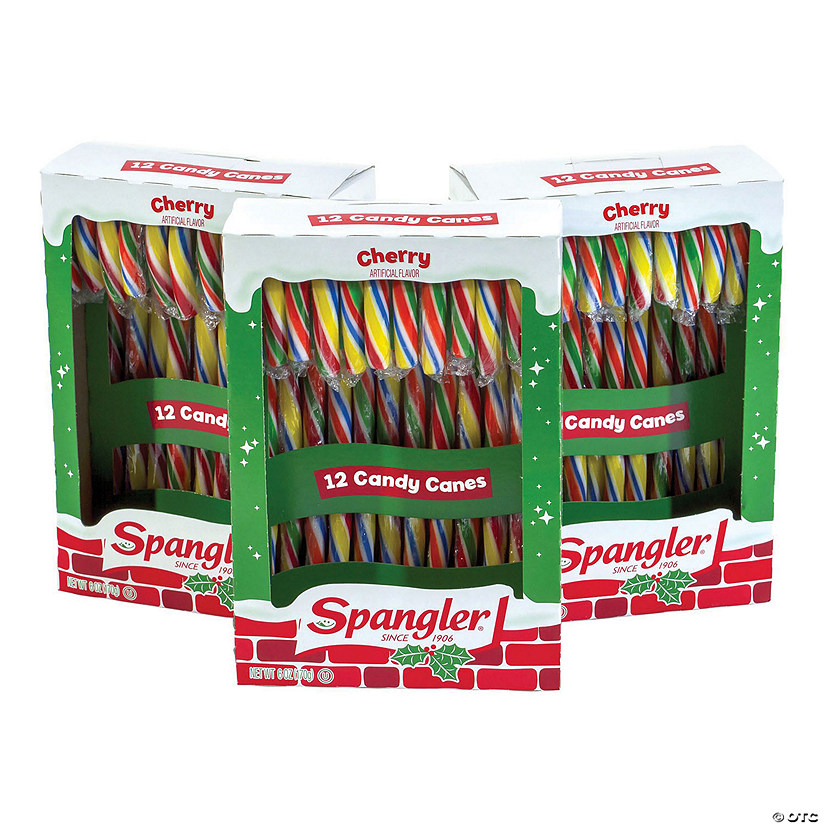 Spangler Cherry Candy Canes, 12 Count, 3 Pack