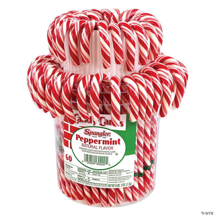 Spangler Peppermint Candy Cane Jar, 60 count Image