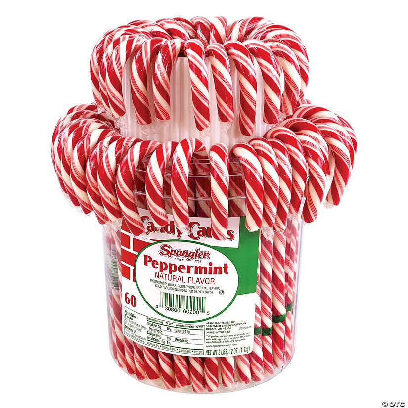 Spangler Peppermint Candy Cane Jar, 60 count Oriental Trading