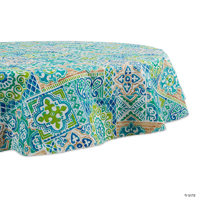 Spanish Tile Vinyl Tablecloth 70" Round Image