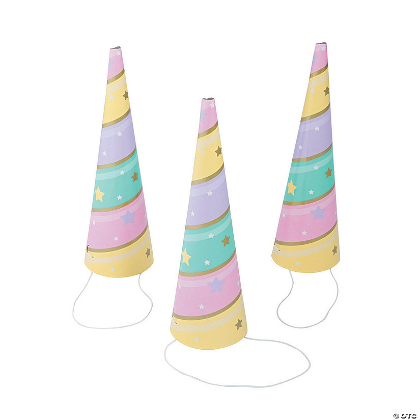 Sparkle Unicorn Horn Party Hats - 8 Pc. Image