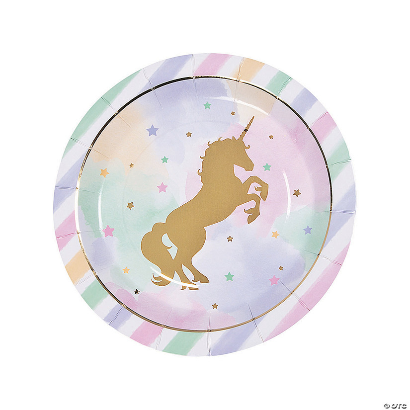 Sparkle Unicorn Round Paper Dinner Plates | Oriental Trading