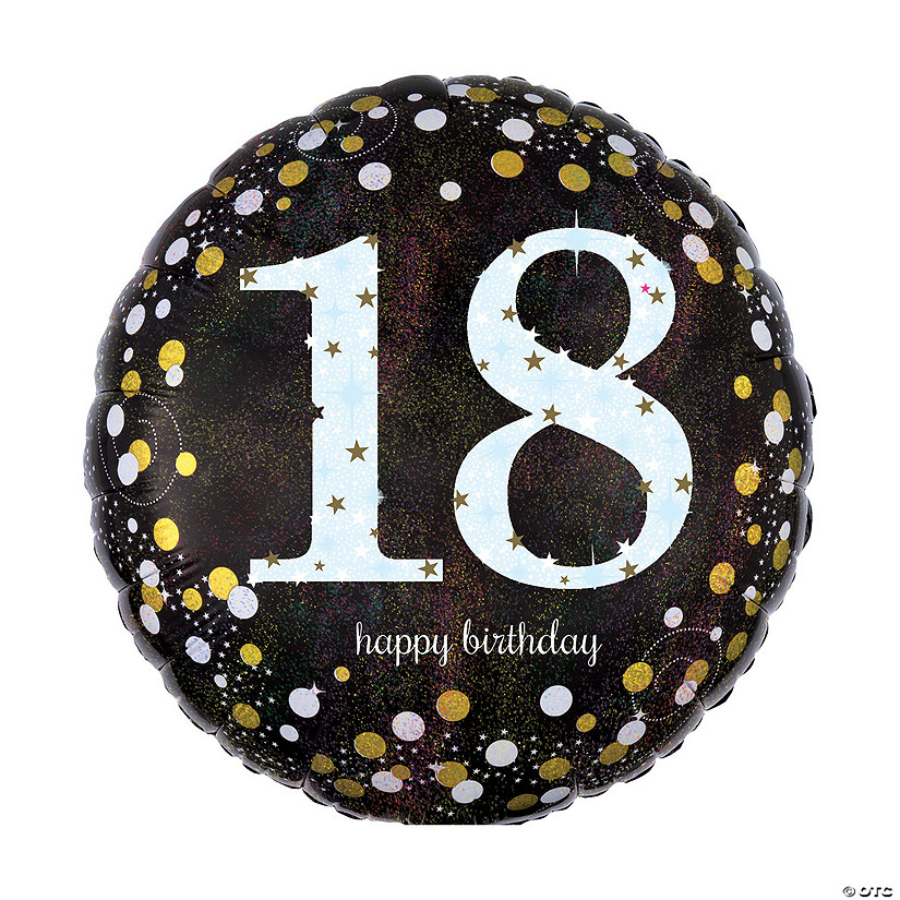 Sparkling Celebration 18th Birthday 18" Mylar Balloon Image