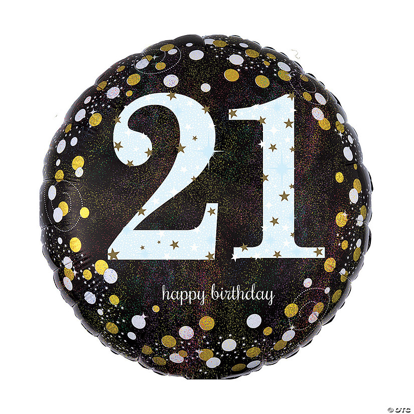 Sparkling Celebration 21st Birthday 18" Mylar Balloon Image