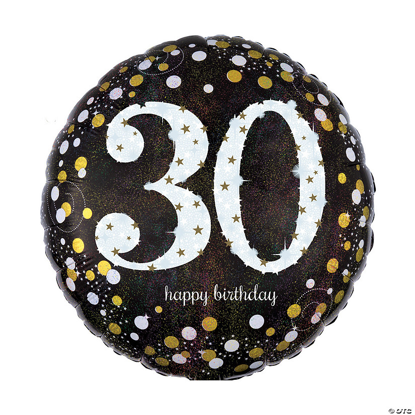Sparkling Celebration 30th Birthday 18" Mylar Balloon Image