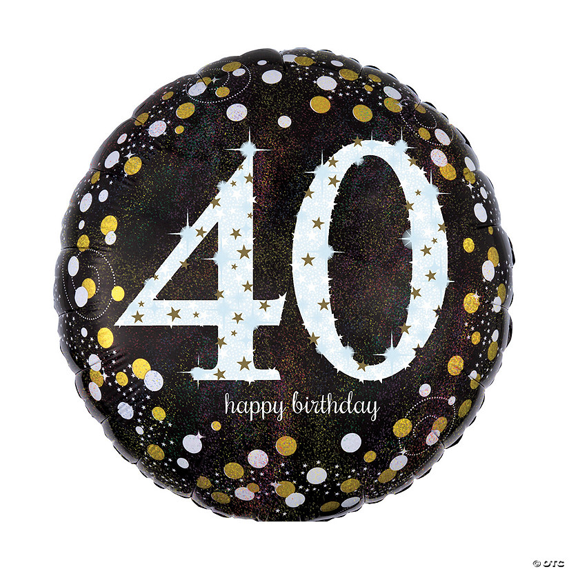 Sparkling Celebration 40th Birthday 18" Mylar Balloon Image