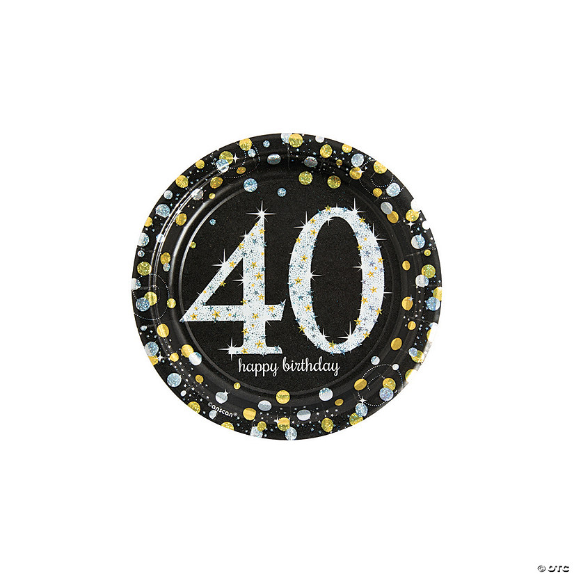 Sparkling Celebration 40th Birthday Paper Dessert Plates - 8 Ct. Image