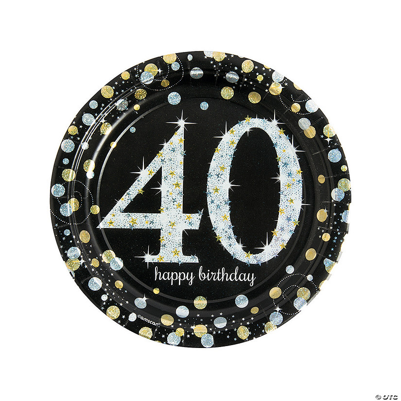 Sparkling Celebration 40th Birthday Paper Dinner Plates 8 Ct Oriental Trading