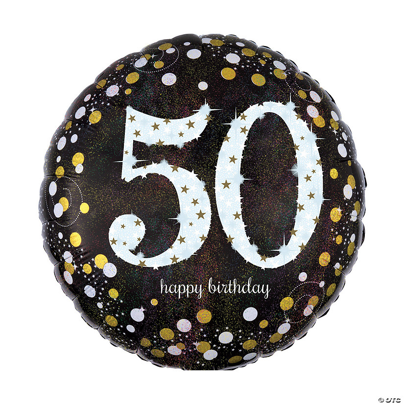 Sparkling Celebration 50th Birthday 18" Mylar Balloon Image
