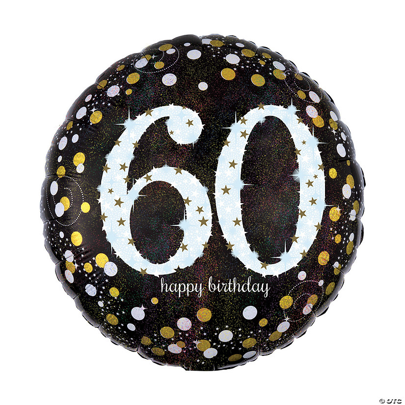 Sparkling Celebration 60th Birthday 18" Mylar Balloon Image