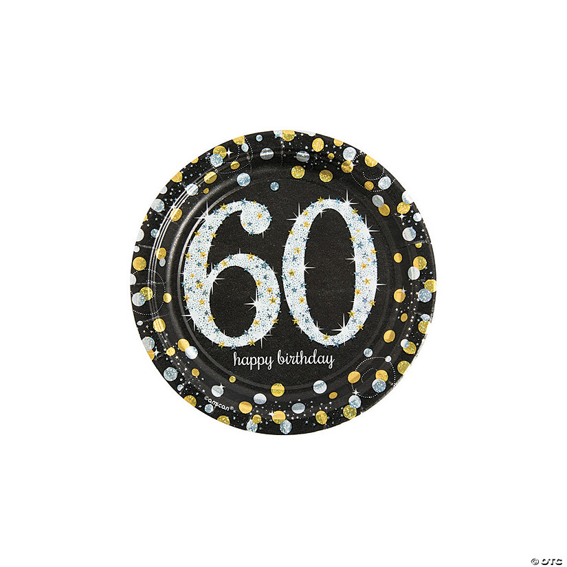 Sparkling Celebration 60th Birthday Paper Dessert Plates - 8 Ct. Image