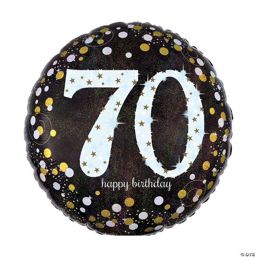 Sparkling Celebration 70th Birthday 18" Mylar Balloon Image
