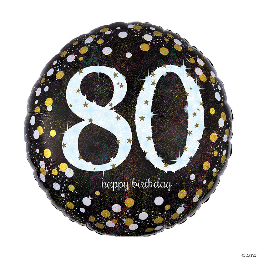 Sparkling Celebration 80th Birthday 18" Mylar Balloon Image