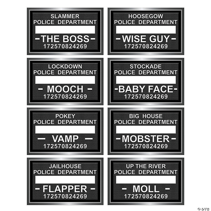 Speakeasy Mug Shot Signs - 8 Pc. Image