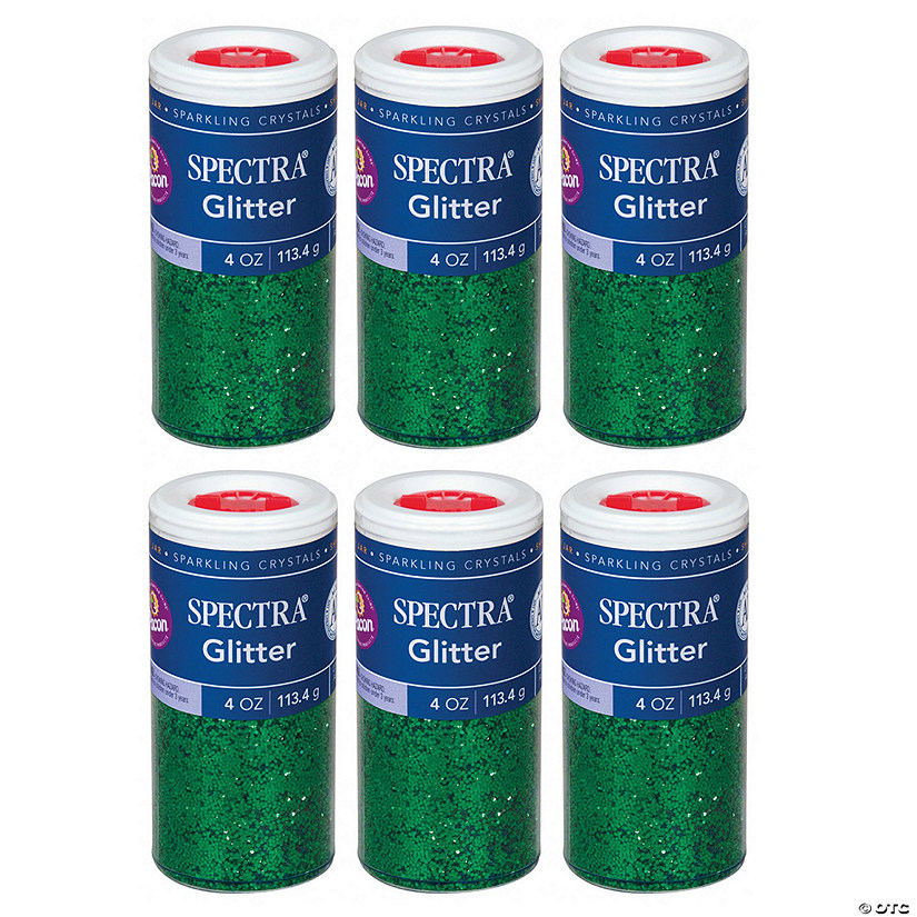Spectra Glitter, Green, 4 oz. Per Jar, 6 Jars Image
