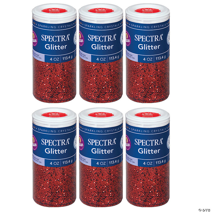 Spectra Glitter, Red, 4 oz. Per Jar, 6 Jars Image