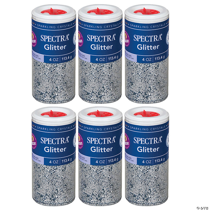 Spectra Glitter, Silver, 4 oz. Per Jar, 6 Jars Image