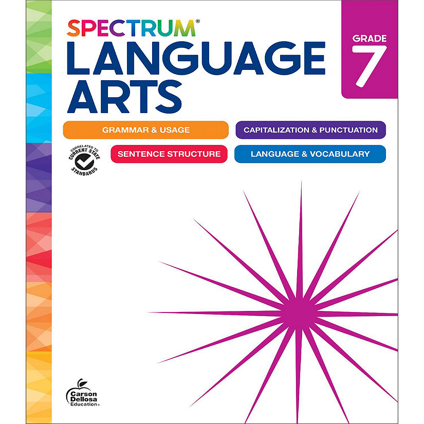 Spectrum 7th Grade Language Arts Workbook, Middle Grade Books Covering English Grammar, Punctuation, Sentence Structure, Vocabulary, Language Arts Curriculum Image