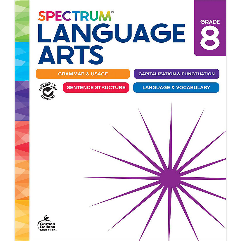 Spectrum 8th Grade Language Arts Workbook, Middle Grade Books Covering English Grammar, Punctuation, Sentence Structure, Vocabulary, Language Arts Curriculum Image
