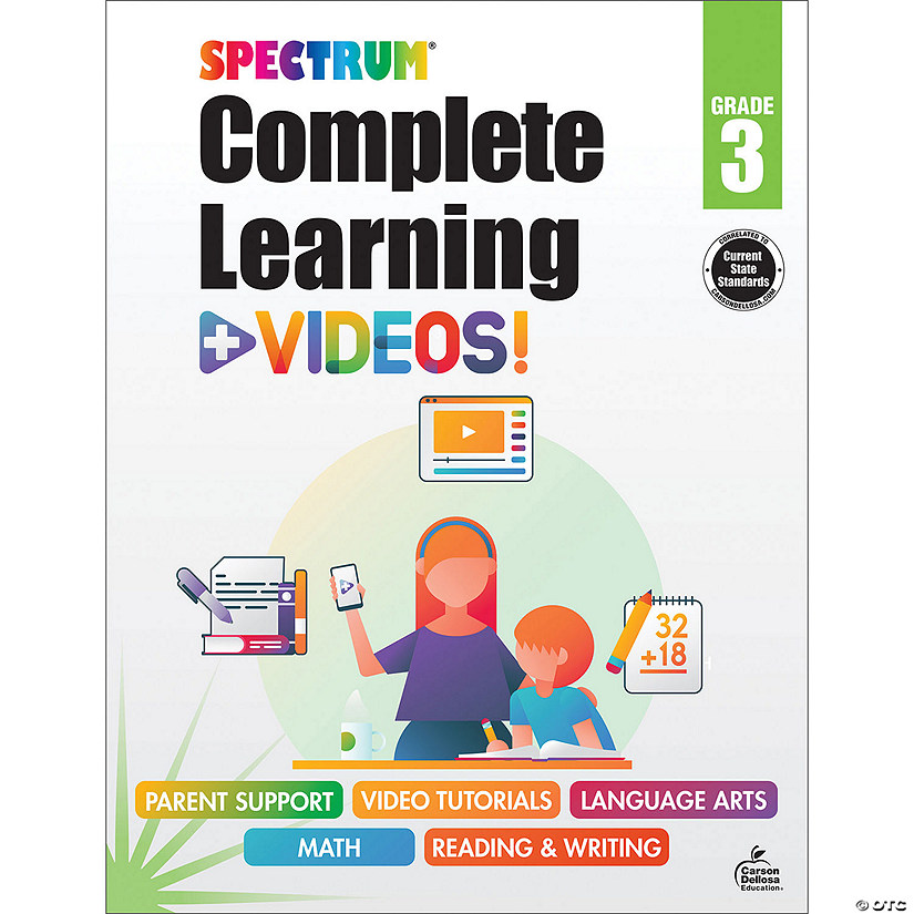 Spectrum Complete Learning + Videos Workbook, Grade 3 Image