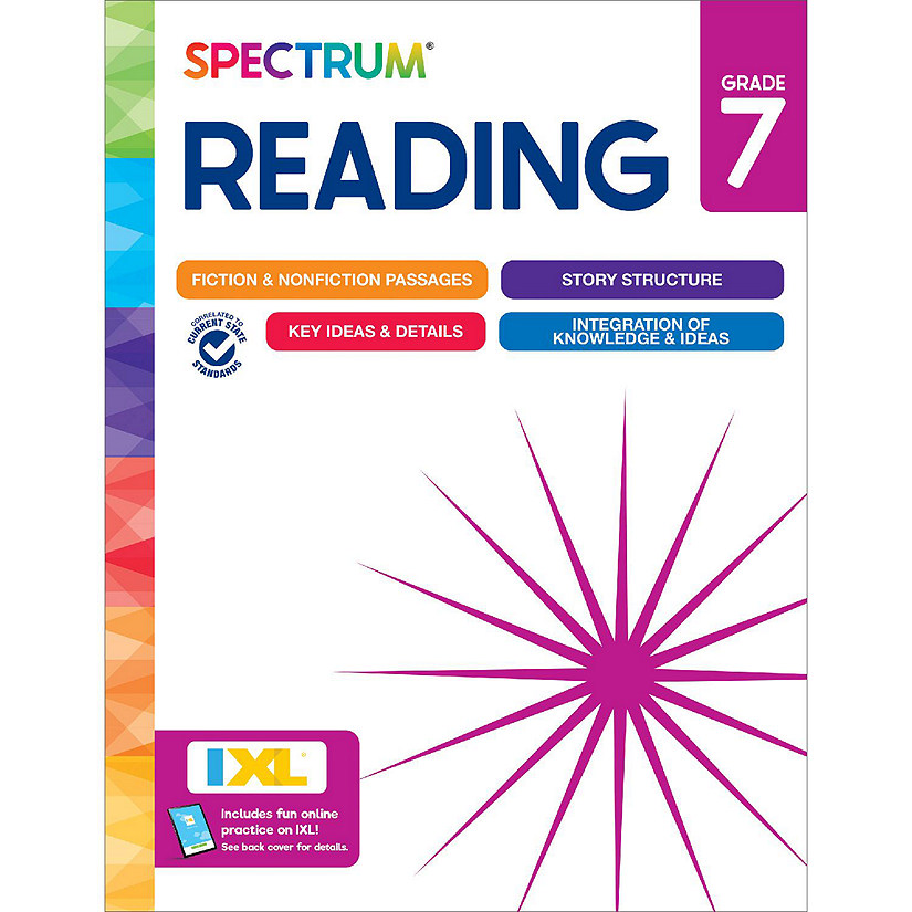 Spectrum Grade 7 Reading Workbook, Reading Comprehension, Middle School Books With Nonfiction and Fiction Passages, Critical Thinking &amp; More Image