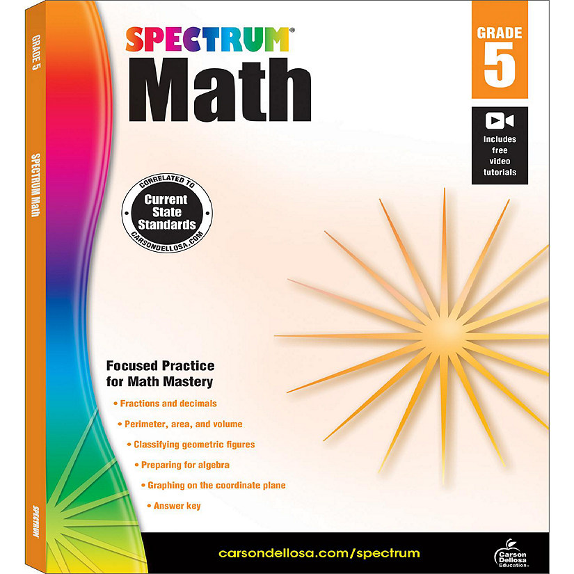 Spectrum Math Workbook, Grade 5 Image