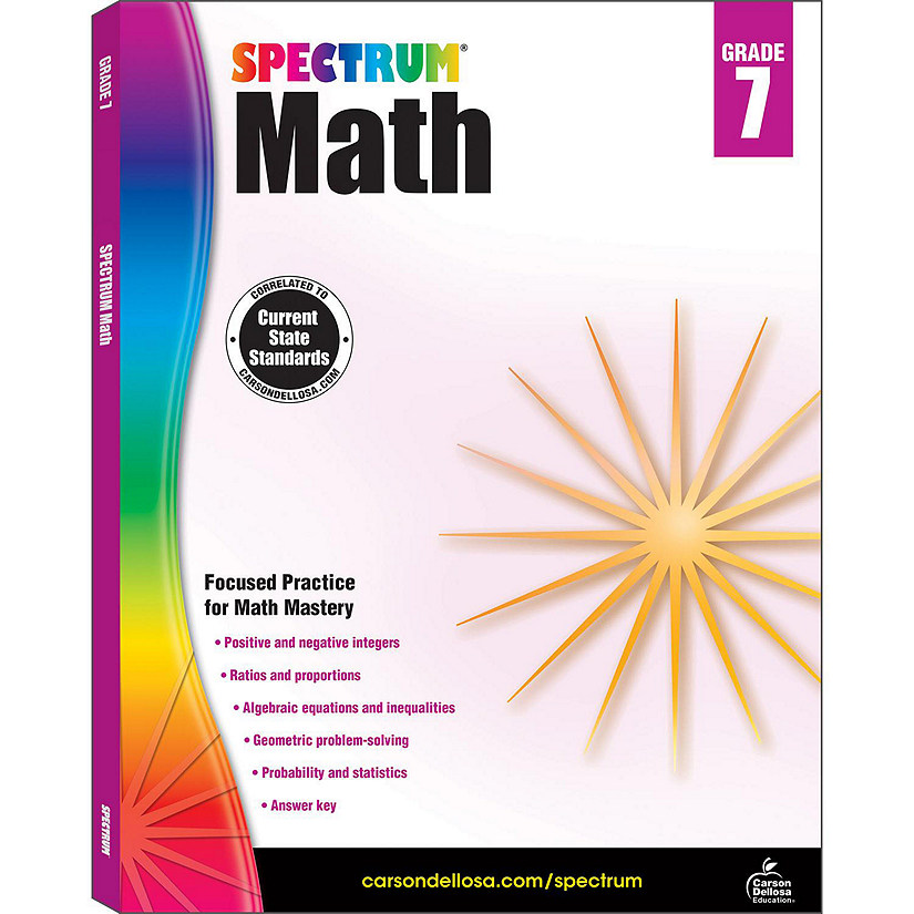 Spectrum Math Workbook, Grade 7 Image