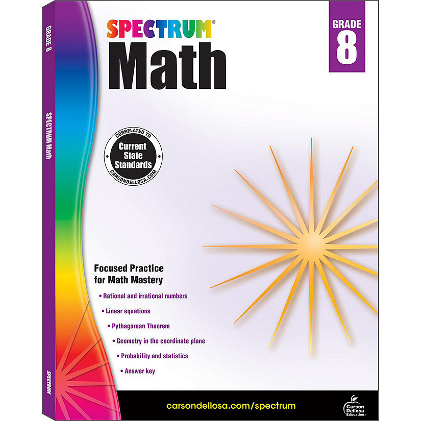Spectrum Math Workbook, Grade 8 Image