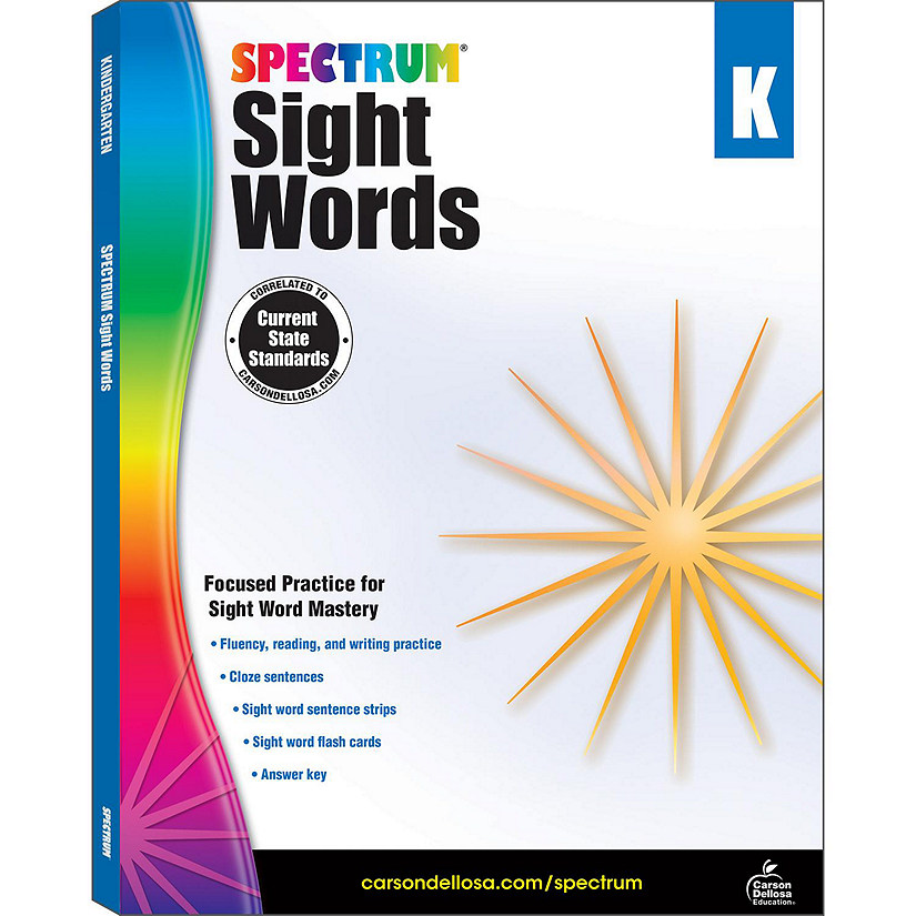 Spectrum Sight Words, Grade K Image