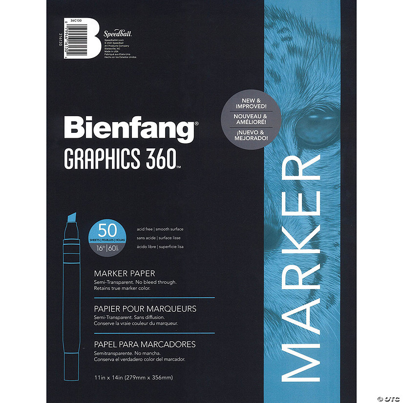 Speedball Bienfang Paper Marker Pad 16lb Semi-transparent 11"x 14" 50pc Image