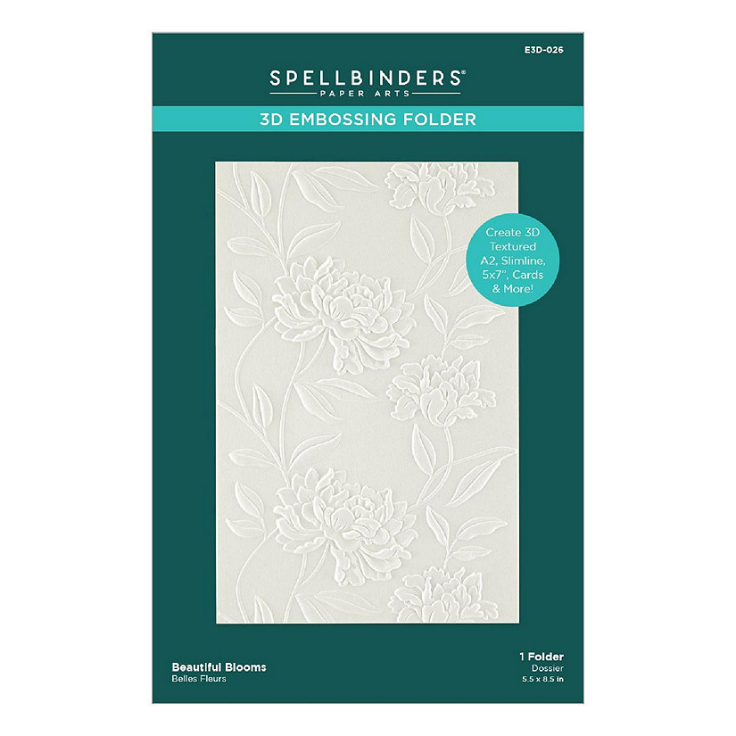 Spellbinders 3D Embossing Folder 5.5"X8.5"-Beautiful Blooms Image