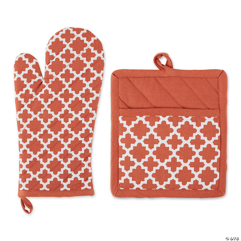 Spice Lattice Oven Mitt And Potholder Set Image