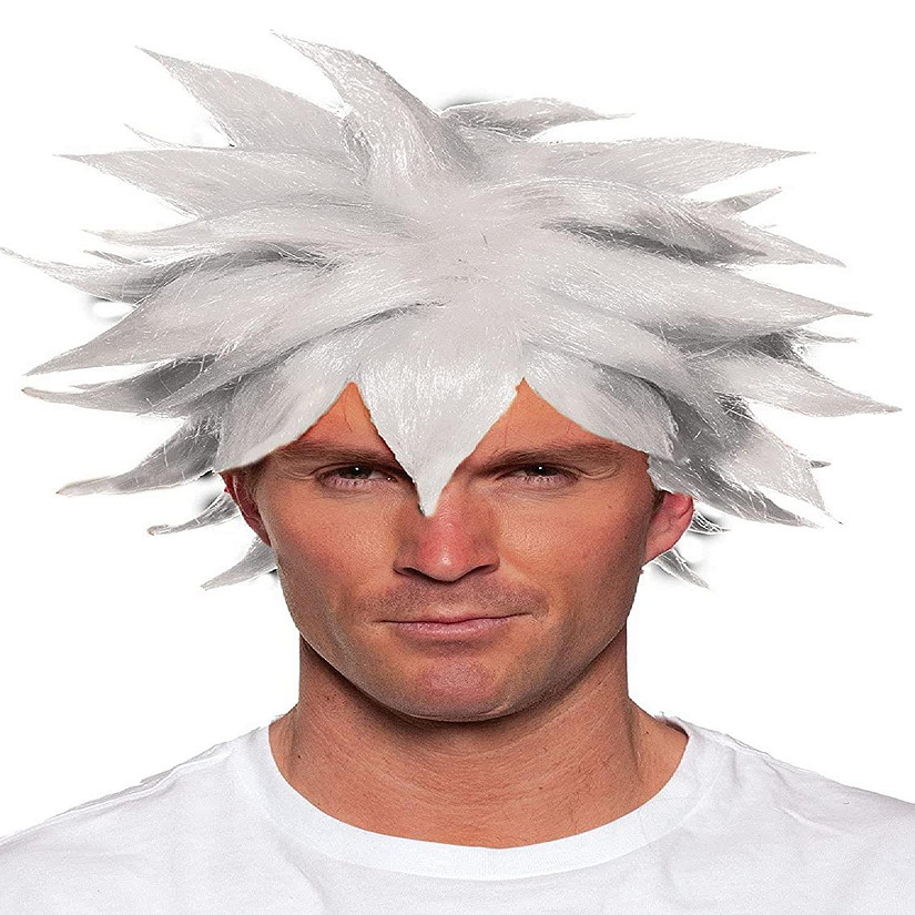 Spiky One Size Adult Costume Crunchyroll Anime Wig  White Image