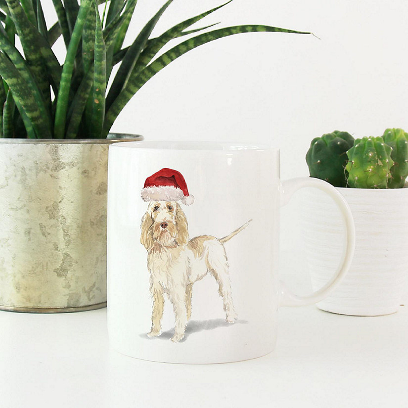 Spinone Italiano Santa Hat Ceramic Mug Image