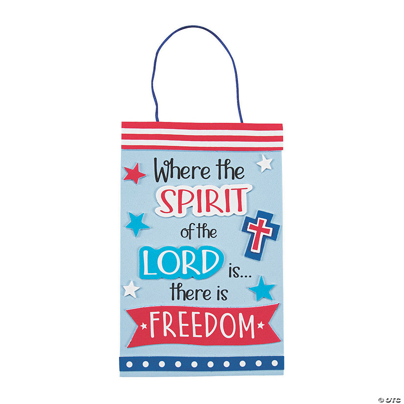 Spirit of the Lord Patriotic Sign Craft Kit- Makes 12 Image