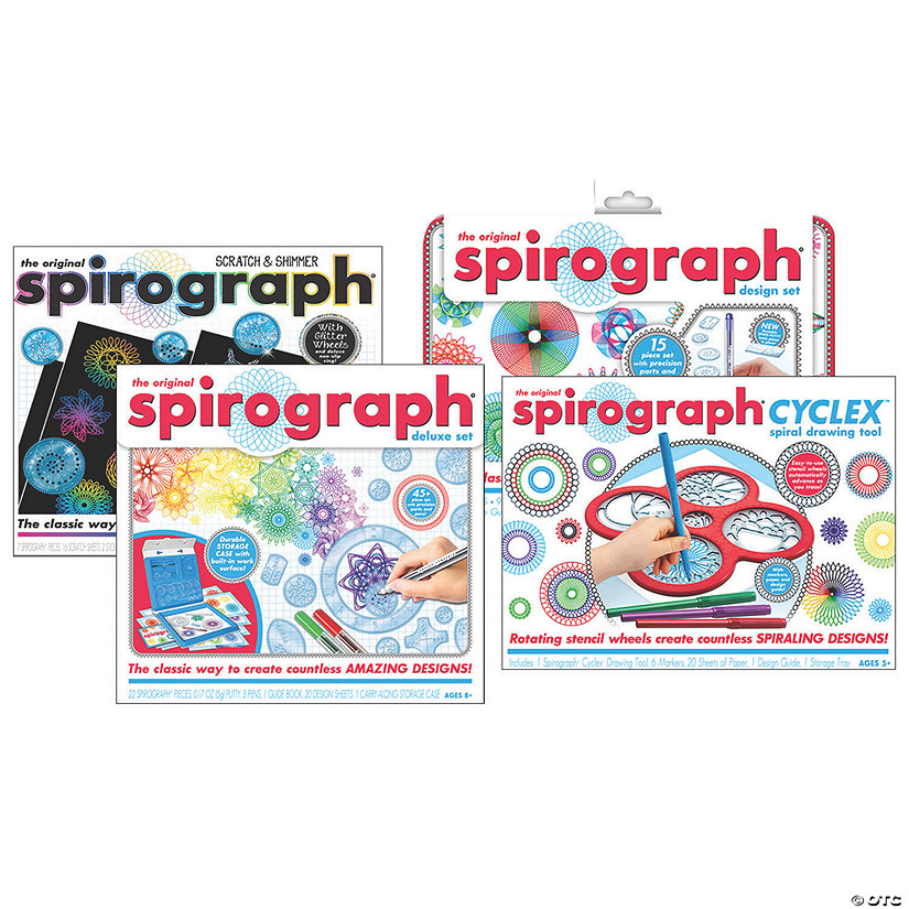 Spirograph&#174; Original, Cyclex, Scratch & Shimmer and Design Tin Sets Image