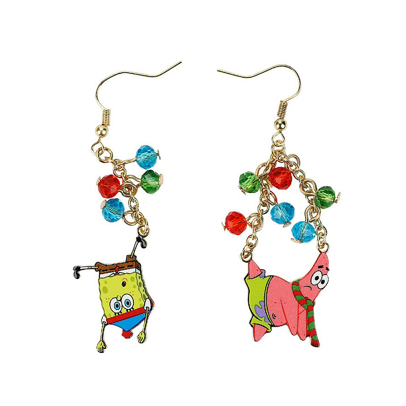 Spongebob Squarepants Character Christmas Lights Earrings Image