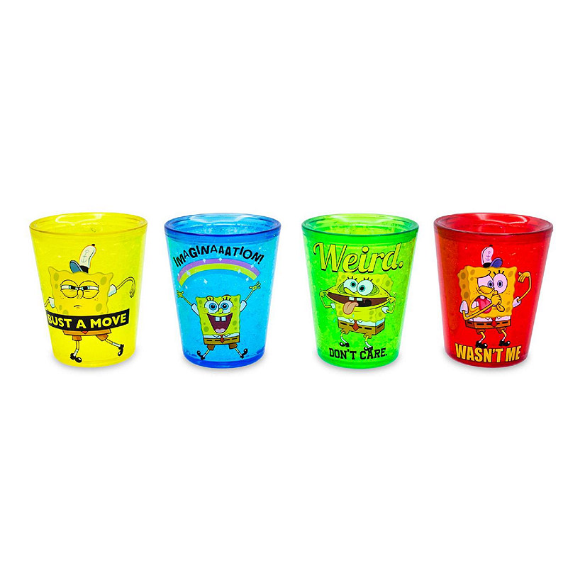 SpongeBob SquarePants Rainbow 1.5-Ounce Plastic Freeze Gel Mini Cups  Set of 4 Image